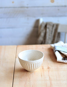 Coffee bowl - white - fluting